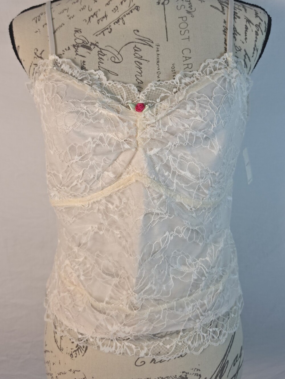 NWT Free People Intimately Heart Eyes Lacey Essential Cami Sea Salt - XL